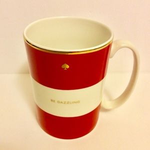 KATE SPADE Be Dazzling Coffee Tea Mug Cup Red Gold Excellent